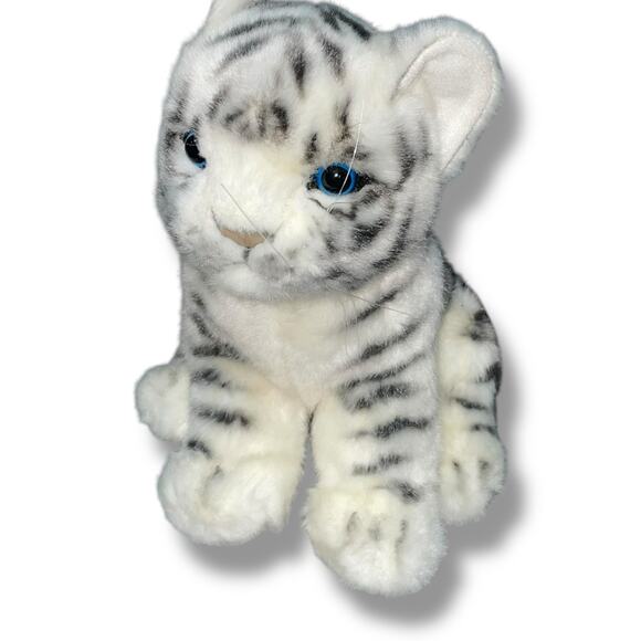 Hansa Creations Plush White Tiger Cub Baby 2015 Realistic Nursery Decor Cat 8" - Picture 2 of 13